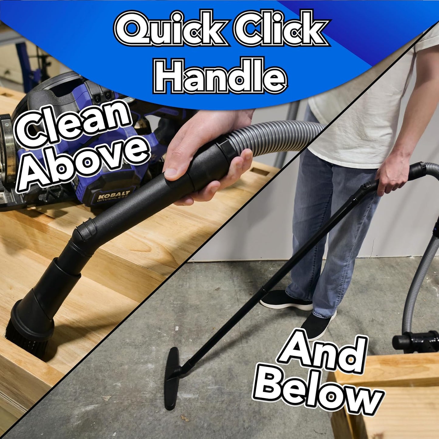 Cen-Tec Systems 95270 16 Ft. Home and Shop Vacuum Hose with Expanded Multi-Brand Power Tool Dust
