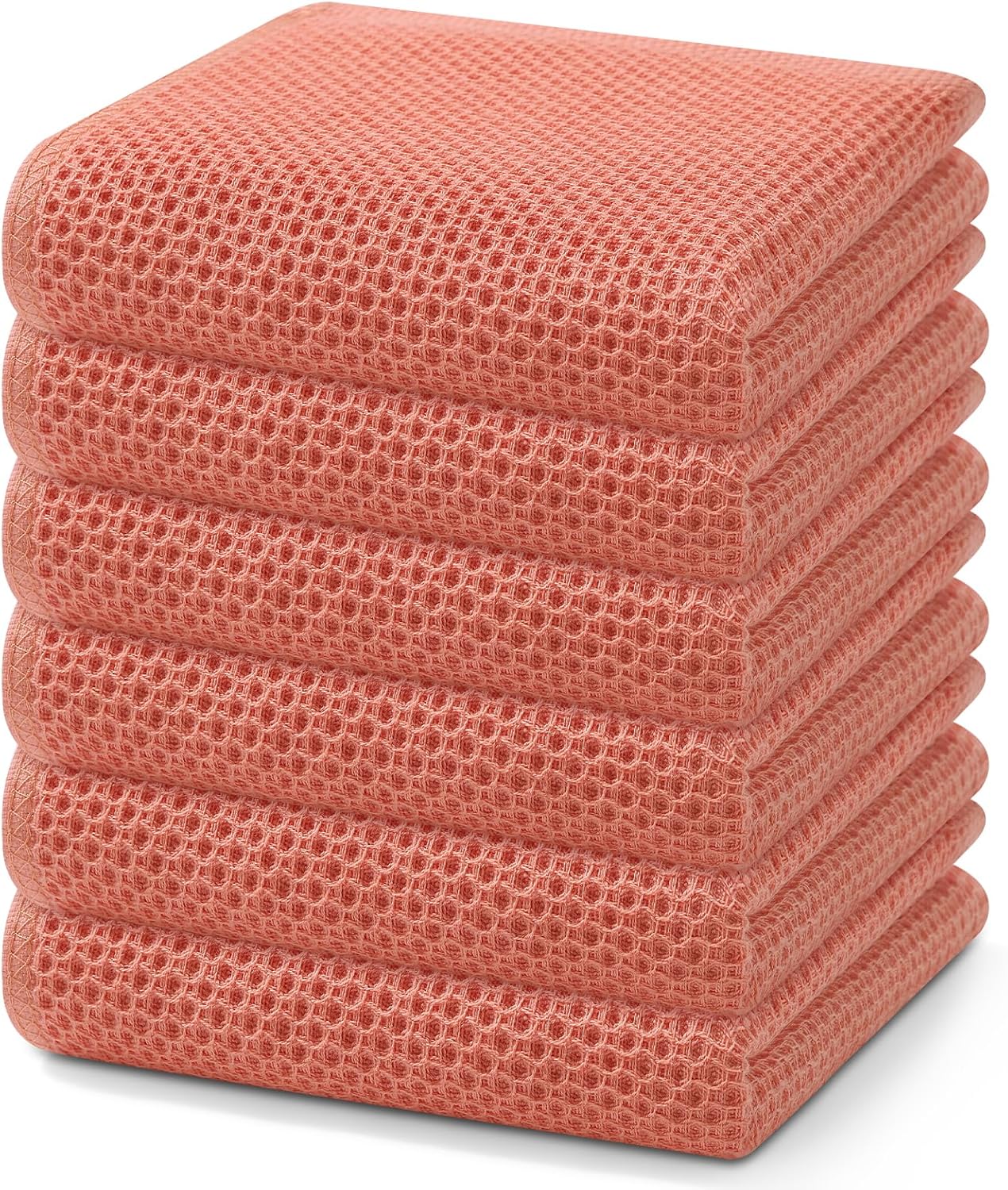Homaxy 100% Cotton Waffle Weave Kitchen Dish Towels, Ultra Soft Absorbent Quick Drying Cleaning