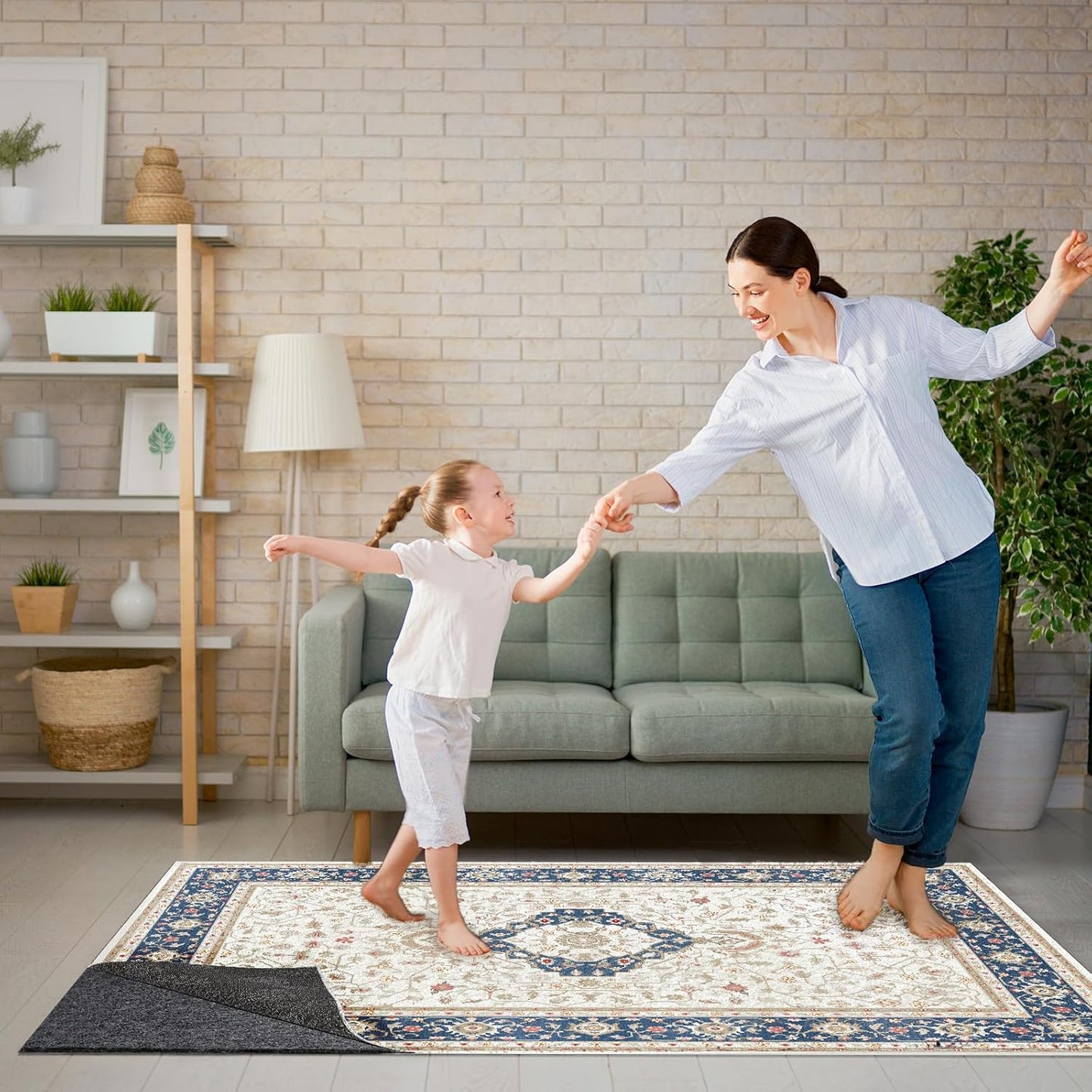 Non-Slip Rug Pads 1/4” Thick, 7x9Ft Waterproof Rugs Non Skid Rug Pad for All Floors and Finishes
