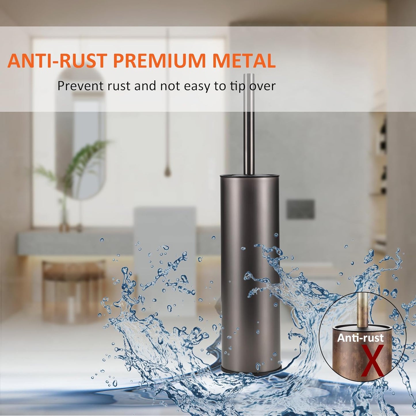 Toilet Brush and Holder Set Premium Material Toilet Bowl Cleaner Free Standing Toilet Bowl Brush