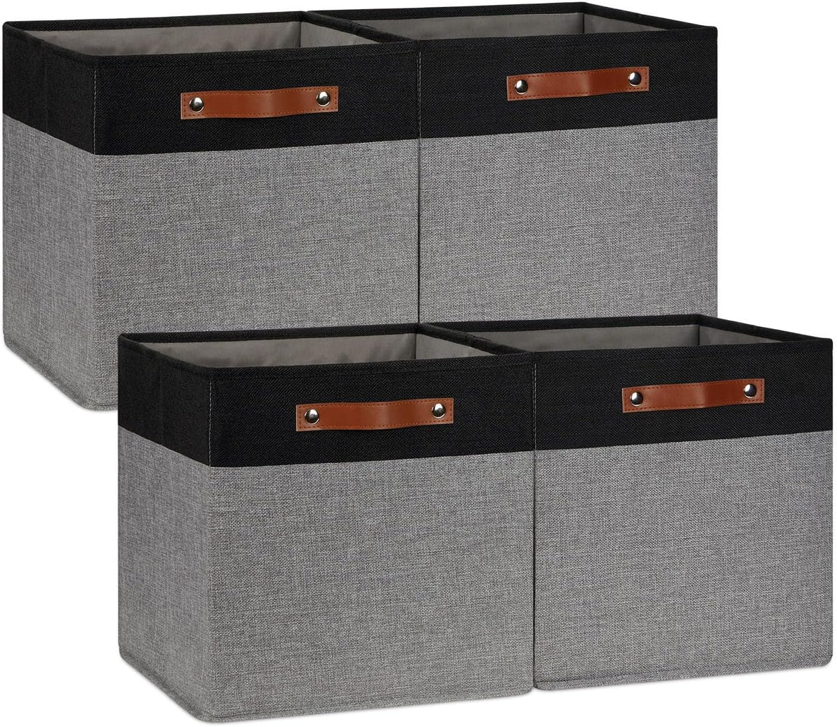 DULLEMELO 13x13 Storage Cubes, Collapsible Sturdy Cube Storage Bins With Handles for