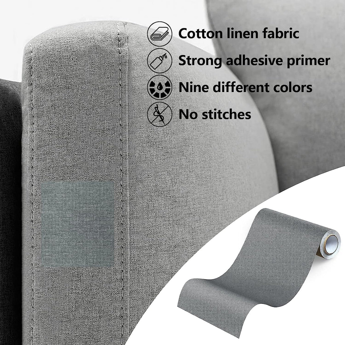 Fabric Repair Patches, Linen Repair Tape Self-Adhesive Fabric Patches Durable, DIY Large Linen Tape