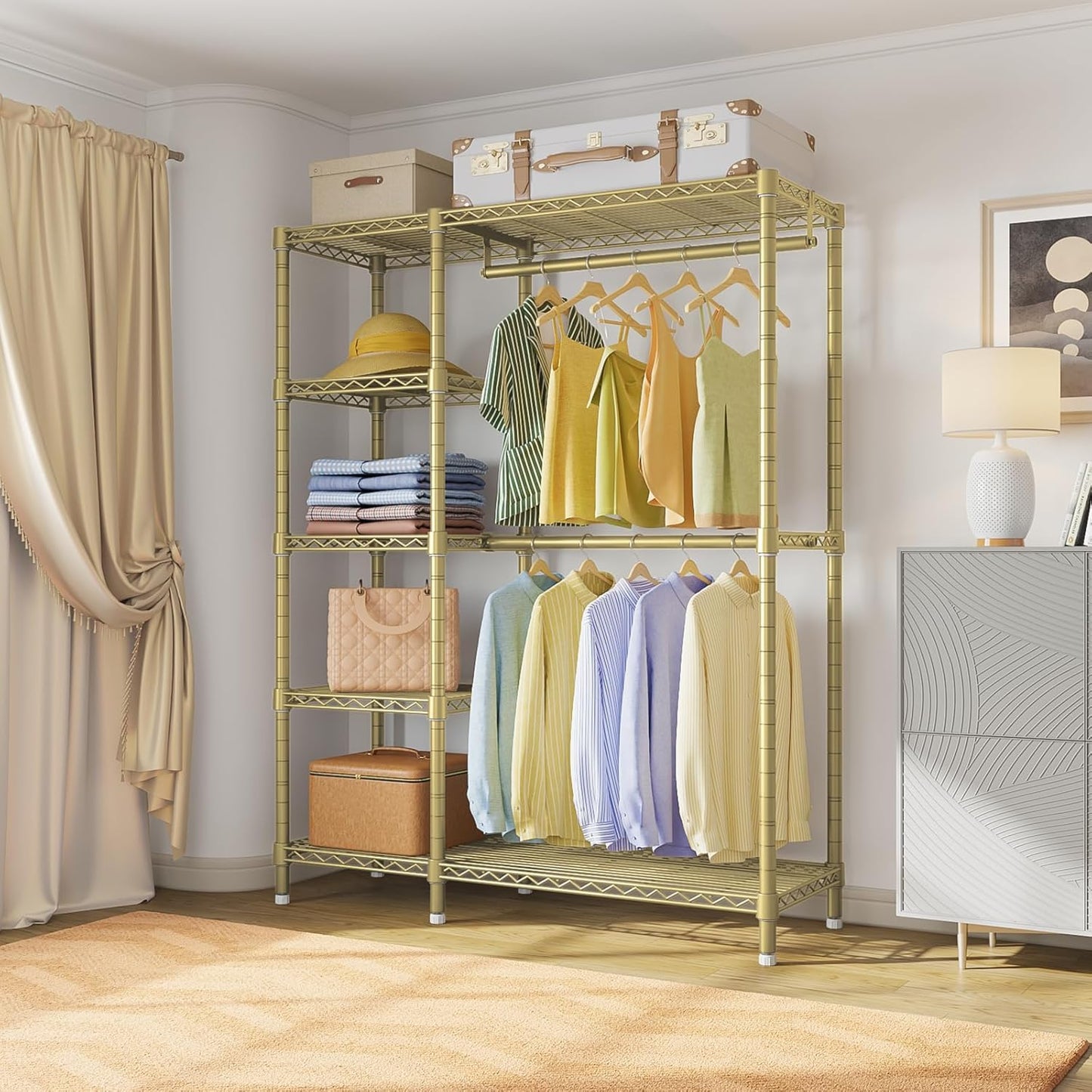 VIPEK V7 Clothes Rack Heavy Duty Max Load 670lbs, Garment Rack with 5 Tiers Adjustable Shelves