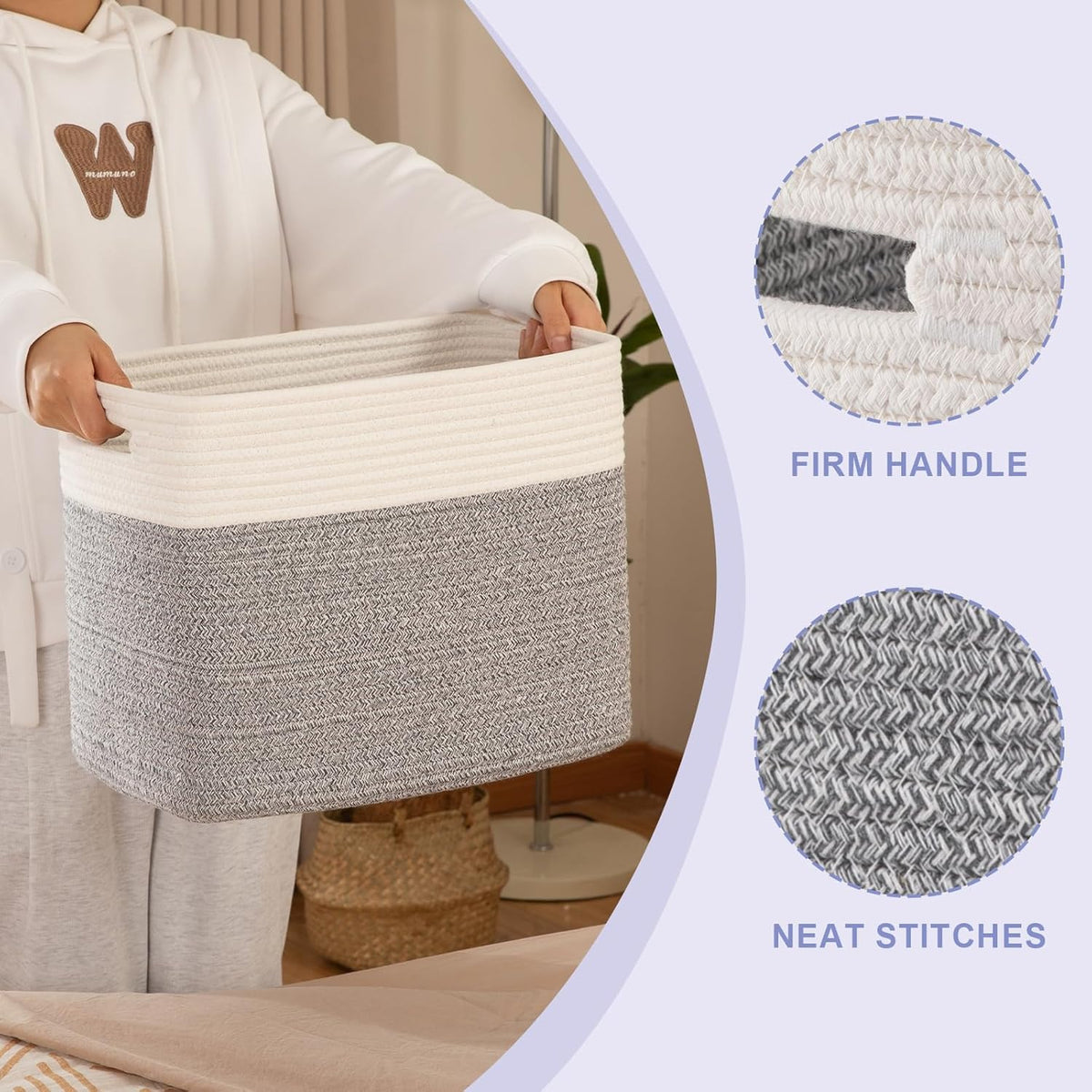 OIAHOMY Storage baskets for Shelf, Toy Storage Basket, Collapsible Storage Bins, Blanket Basket