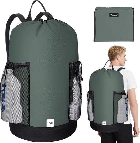 BALEINE 150L Laundry Bag Backpack, 900D Oxford Fabric Large Travel Laundry Bags with Shoulder