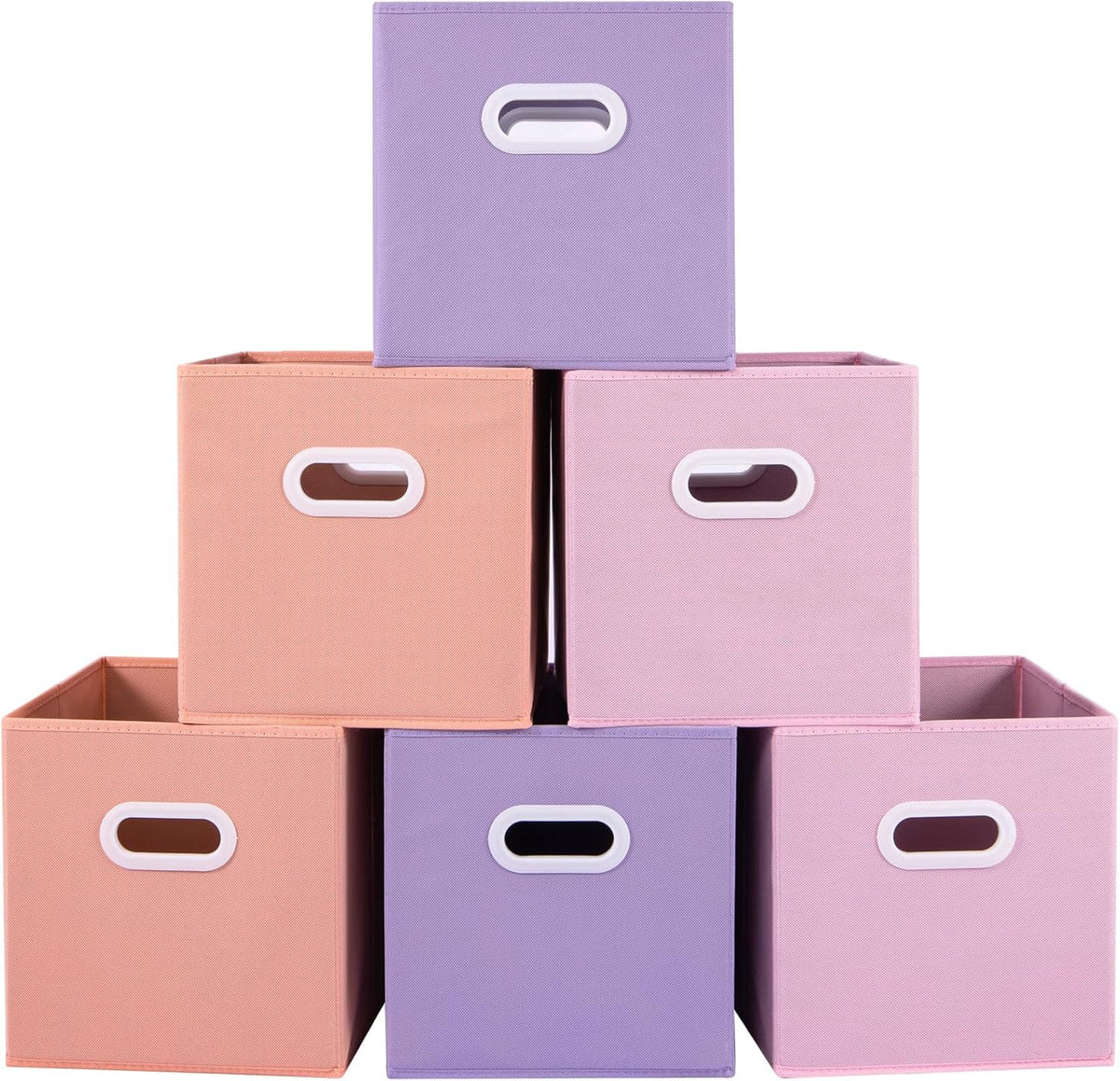 Stero Fabric Storage Cubes Bins, 13 inch Fun Colored Foldable Storage Baskets with Dual Plastic