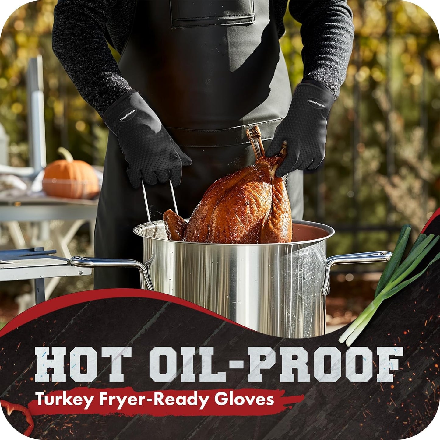 KITCHEN PERFECTION S Silicone Smoker Oven Gloves -Extreme Heat Resistant BBQ Gloves -Handle Hot