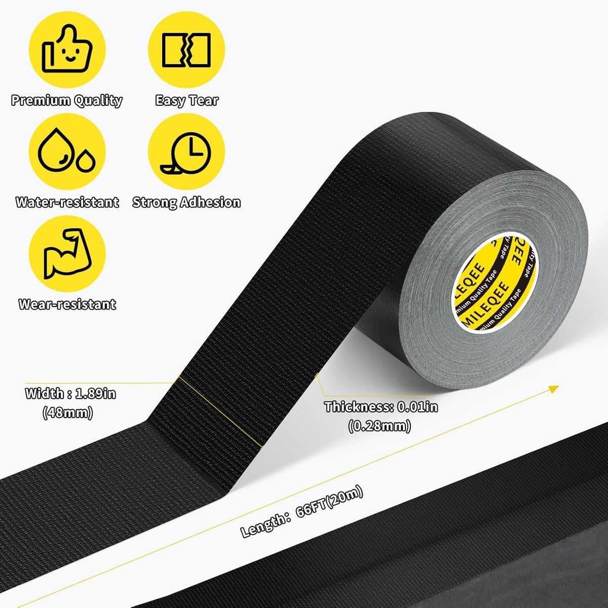 Cloth Duct Window Seal Strip Tape for Winter, 1.89in x 66FT, Weather Stripping Sealing Insulation
