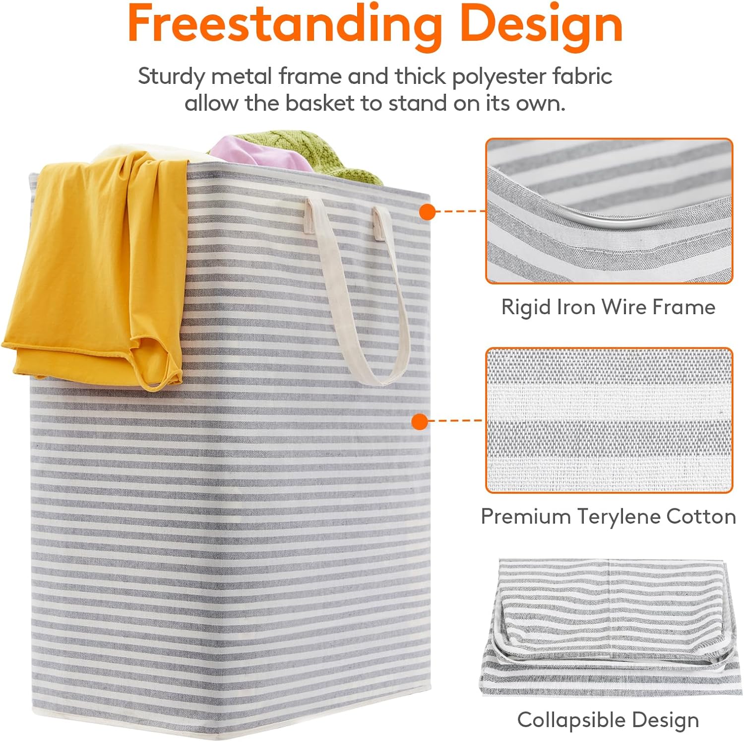 Lifewit 3 Pack Laundry Hamper Large Collapsible Laundry Baskets, Freestanding Waterproof Clothes