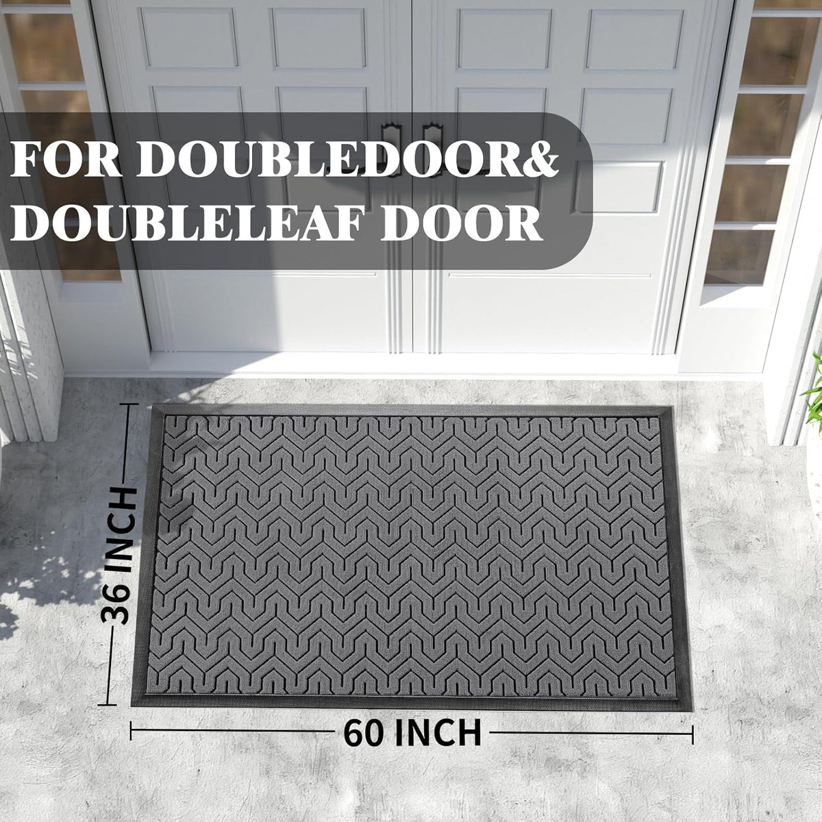 Yimobra Extra Large Door Mat Outside Entrance 60x32, Waterproof Heavy Duty Outdoor Mats for Front