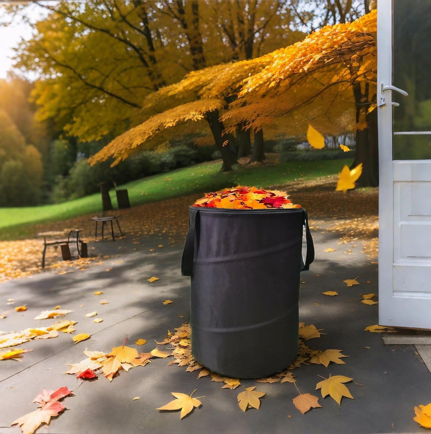 Collapsible Trash can with lid,Foldable Camping Trash can,Pop-up Trash can with lid,Outdoor Trash