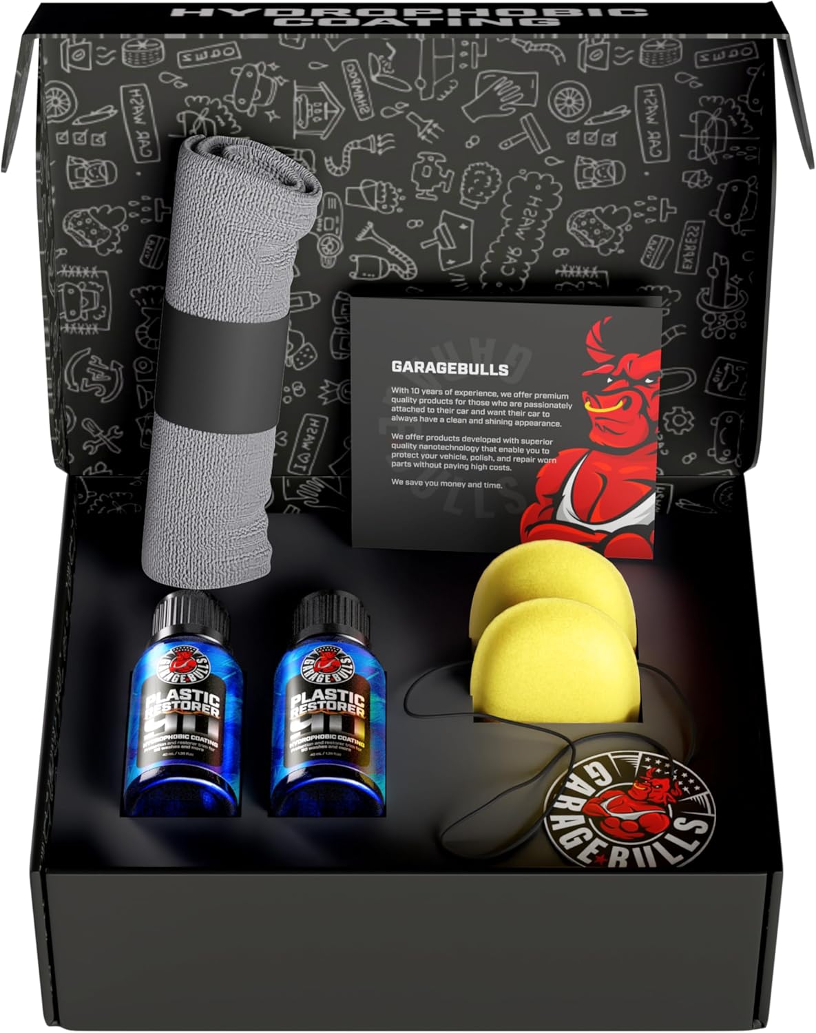 garage bulls Car Plastic Restorer & Hydrophobic Trim Ceramic Coating Kit Long Lasting Coating Car
