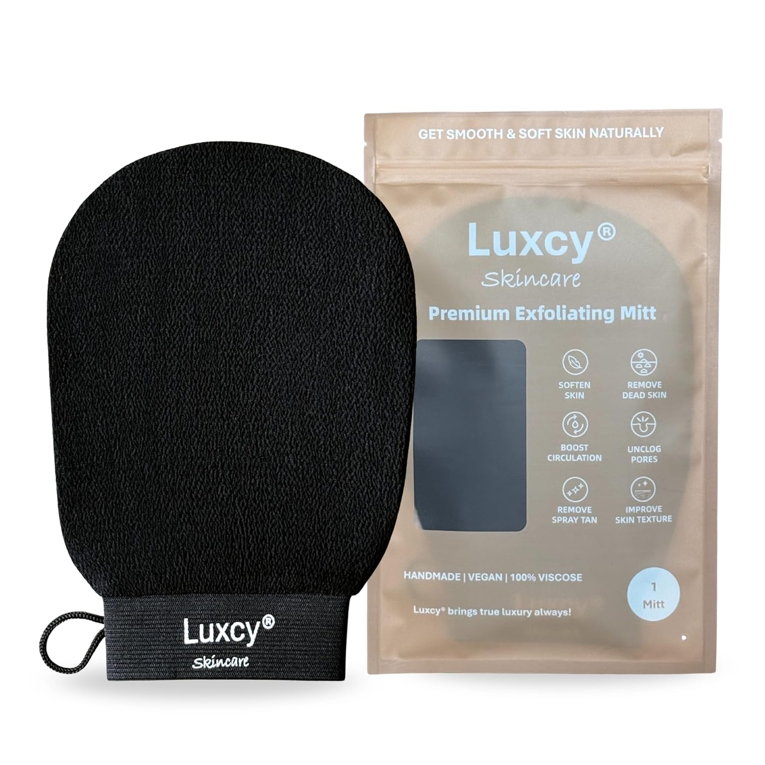 Premium Korean Exfoliating Mitt & Body Scrubber Glove, Viscose Fiber Dead Skin Remover for Smooth