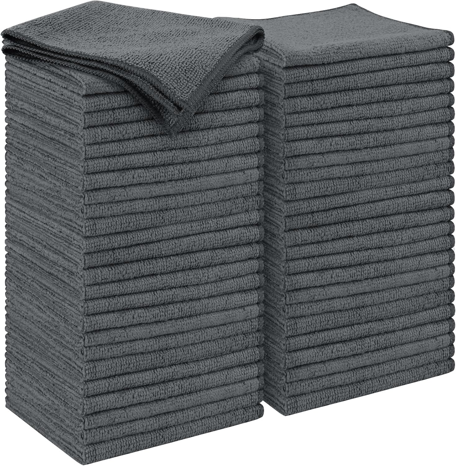 AIDEA Microfiber Cleaning Cloth Grey 50PK, Microfiber Towels for Cars, Premium Car Cloths, Dusting