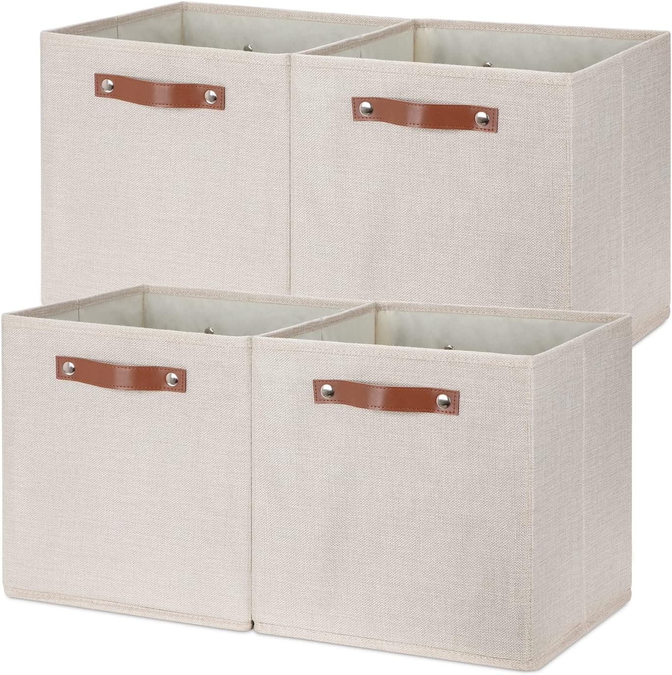 Temary Cube Storage Bins 12 Inch Storage Cubes 4PCs Fabric Organizer Bins Boxes with Handles