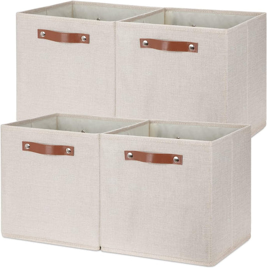 Temary Cube Storage Bins 12 Inch Storage Cubes 4PCs Fabric Organizer Bins Boxes with Handles