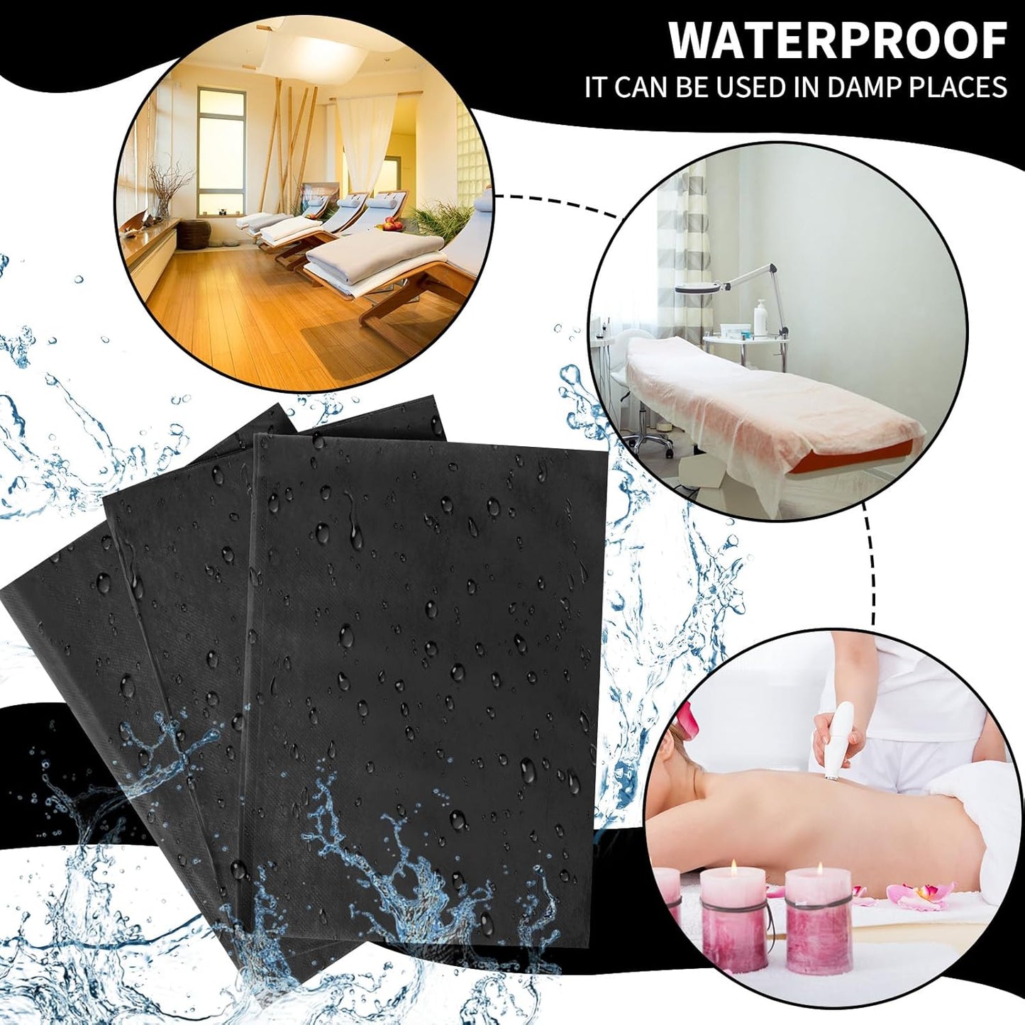 Breling 100 Pcs 31.5 x 71 Inch Disposable Bed Sheets Oil-proof PE Film Massage Table Sheets