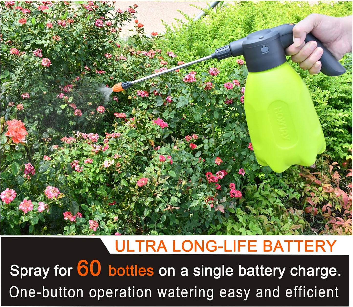 0.5 Gallon Electric Spray Bottle - Garden Sprayer & Plant Mister with Adjustable Nozzles