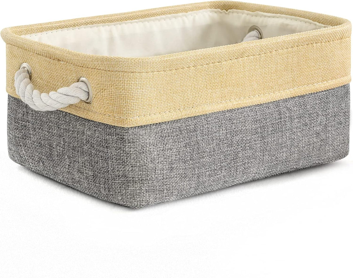 TheWarmHome Small Storage Bins Basket - Small Storage Baskets for Organizing Shelves, Fabric