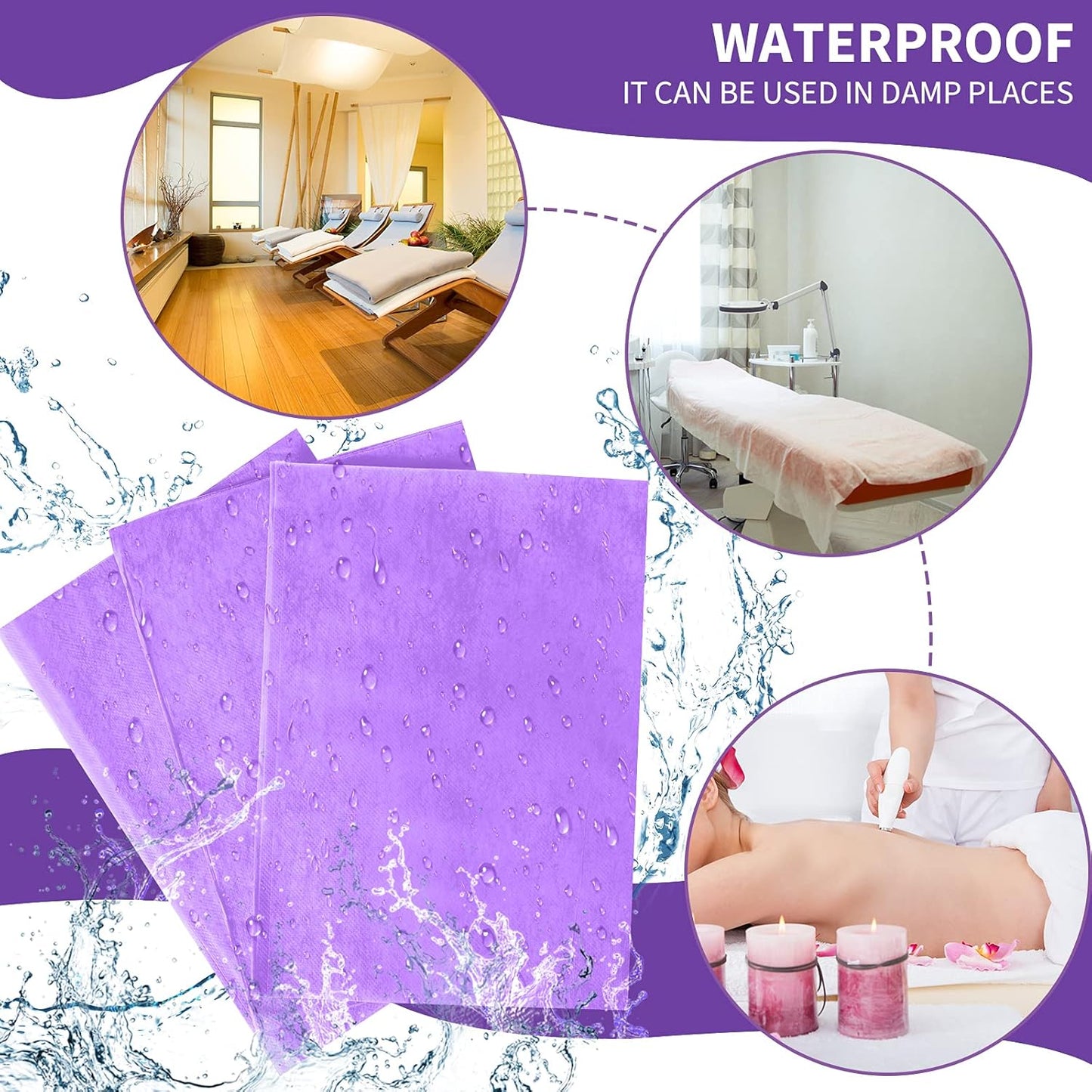 Breling 100 Pcs 31.5 x 71 Inch Disposable Bed Sheets Oil-proof PE Film Massage Table Sheets
