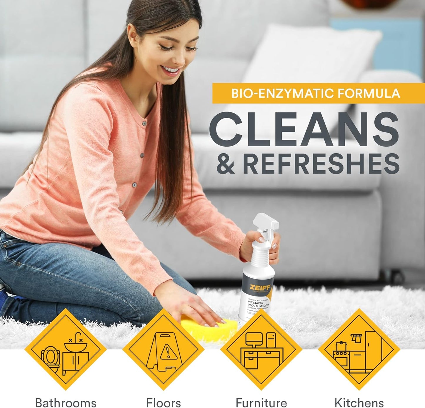 Pet Stain and Odor Remover - Pet Odor Eliminator for Home and Professional Use - Pet Urine Enzyme