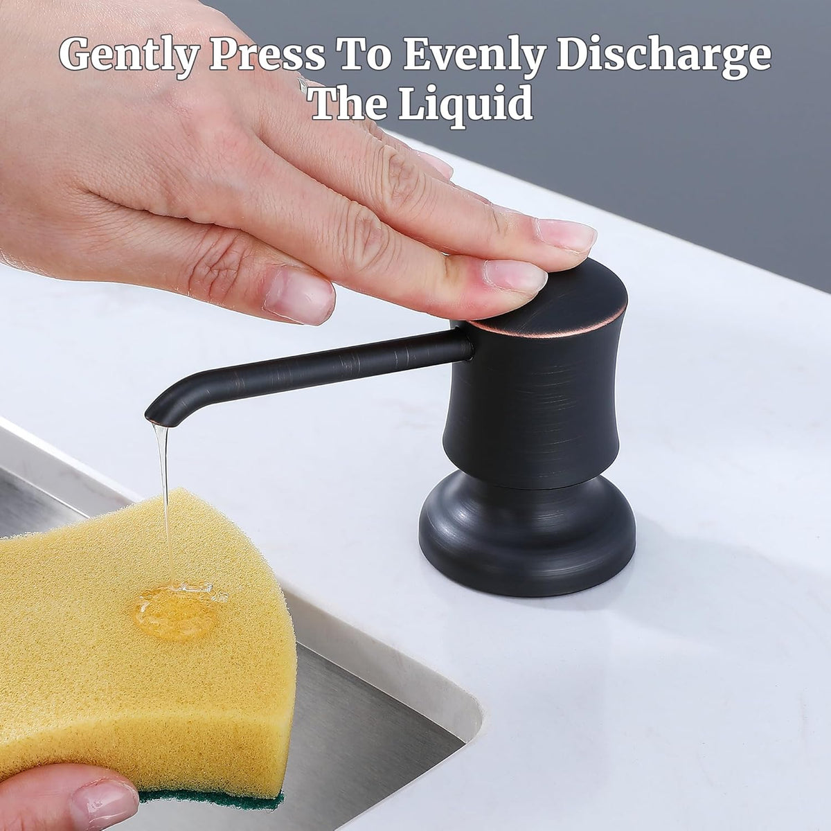 Soap Dispenser for Kitchen Sink (Oil Rubbed Bronze), Built-in and Refill-from-Top Design with
