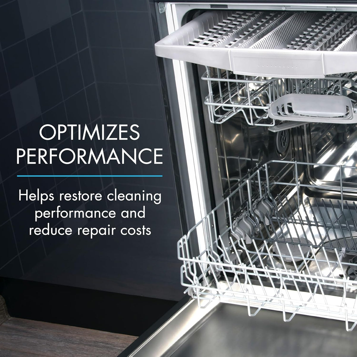 Glisten Dishwasher Cleaner, Removes Limescale, Rust, Buildup, and Grease, Lemon Scent, Made in the