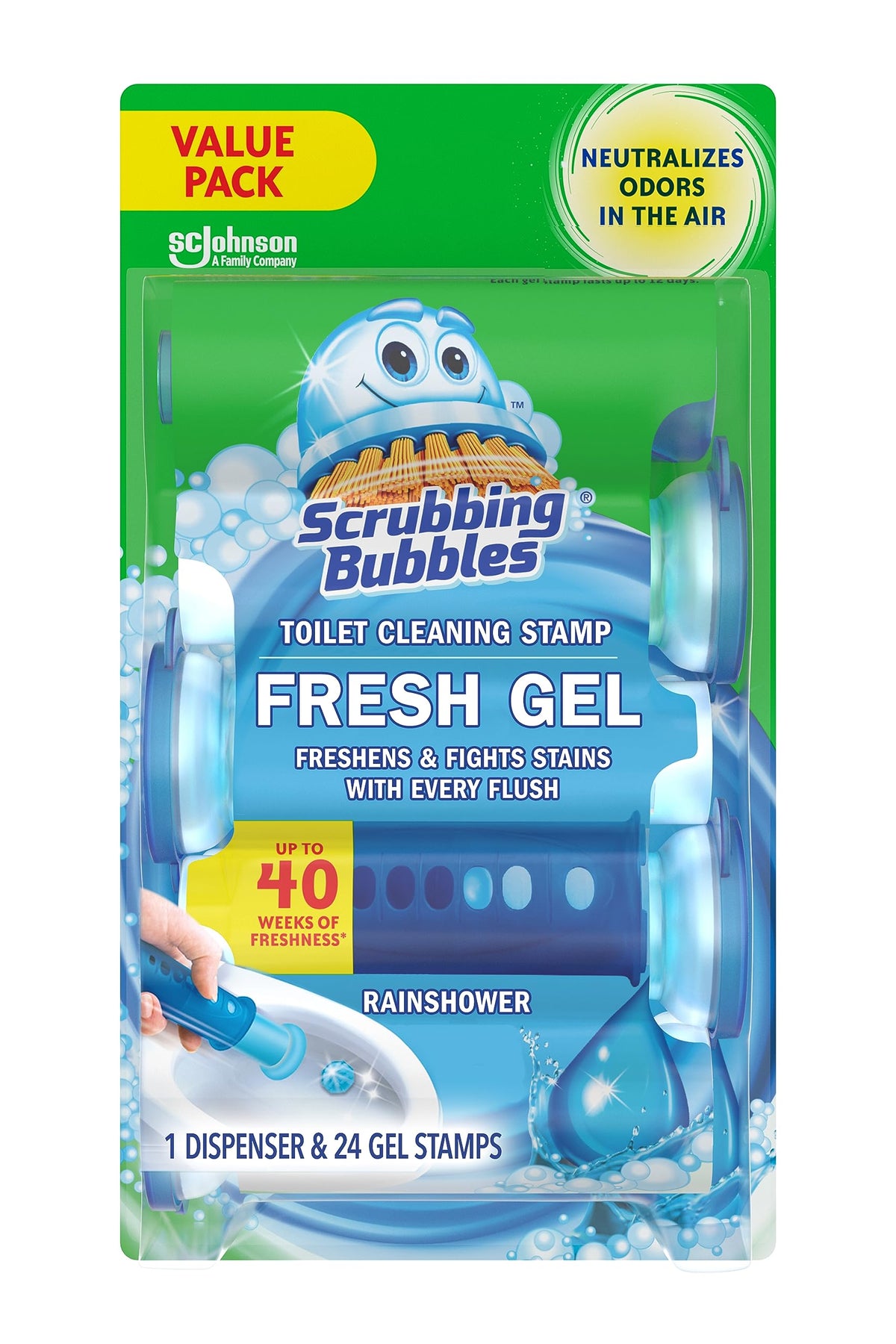 Scrubbing Bubbles Fresh Gel Toilet Bowl Cleaning Stamps, Helps Keep Toilet Clean and Helps Prevent
