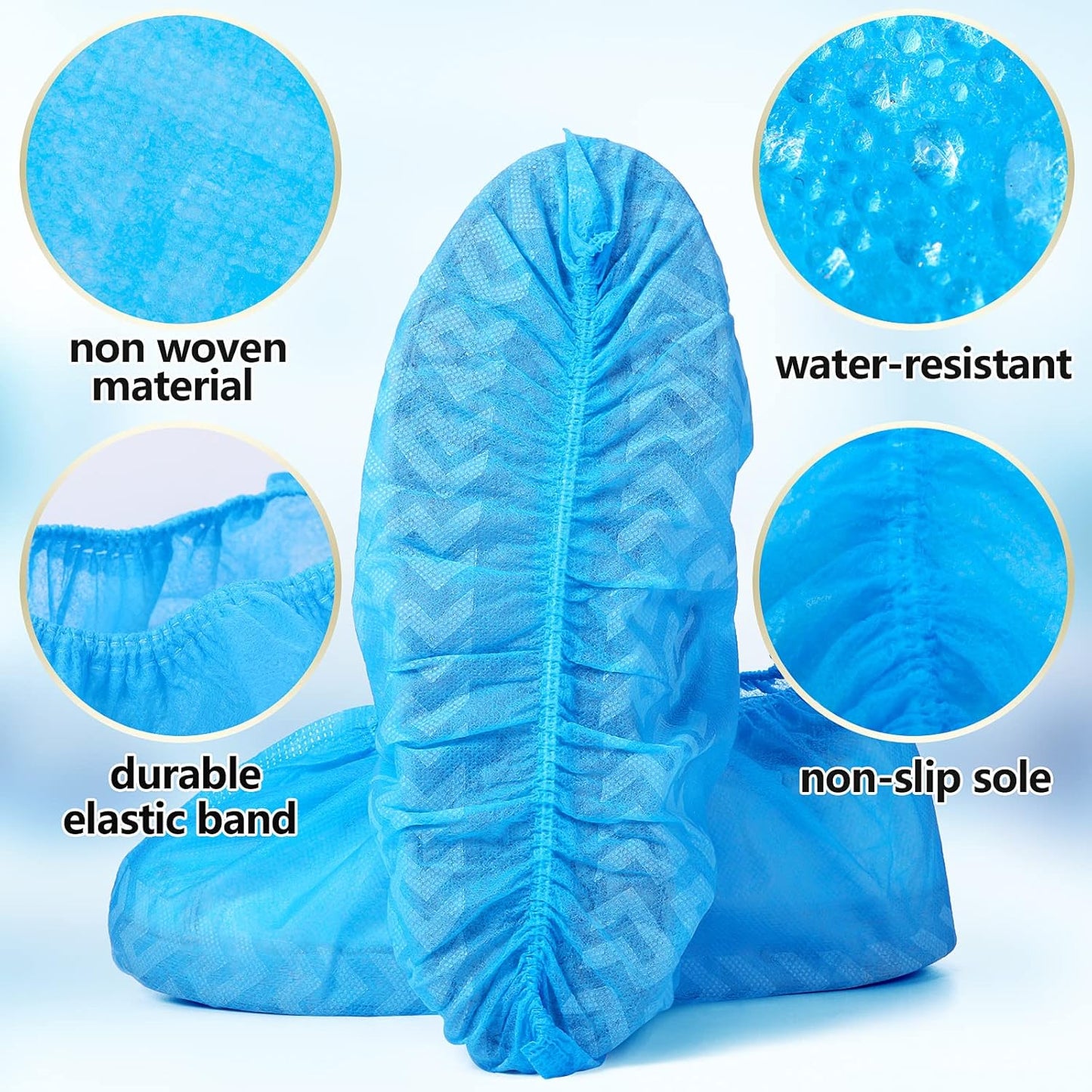 Zhanmai 300 Pack Disposable Shoe Covers Non Slip Disposable Large Foot Booties Shoe Covers for