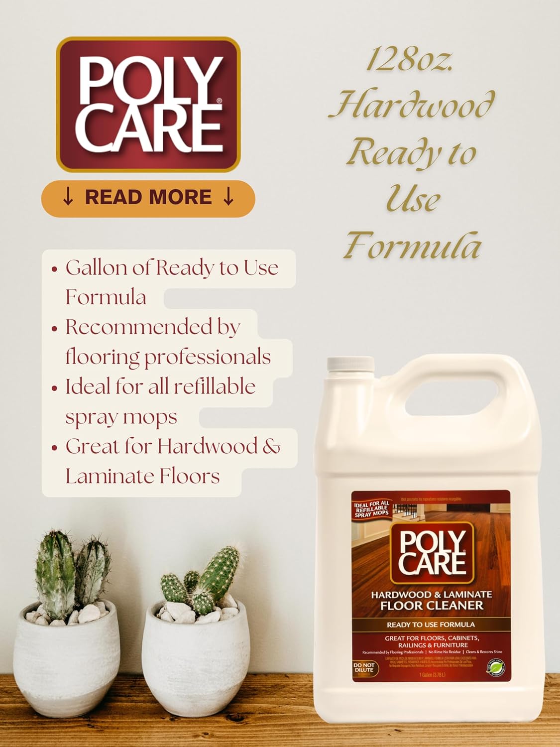 Hardwood Floor Cleaner Refill - 128 fl oz - Fresh- Refill for Spray Mops and Spray Bottles