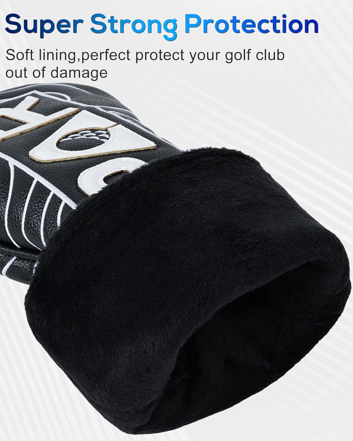 Big Teeth Golf Club Covers Full Set Driver Headcover Fairway Wood Hybrid Golf Club Iron Head