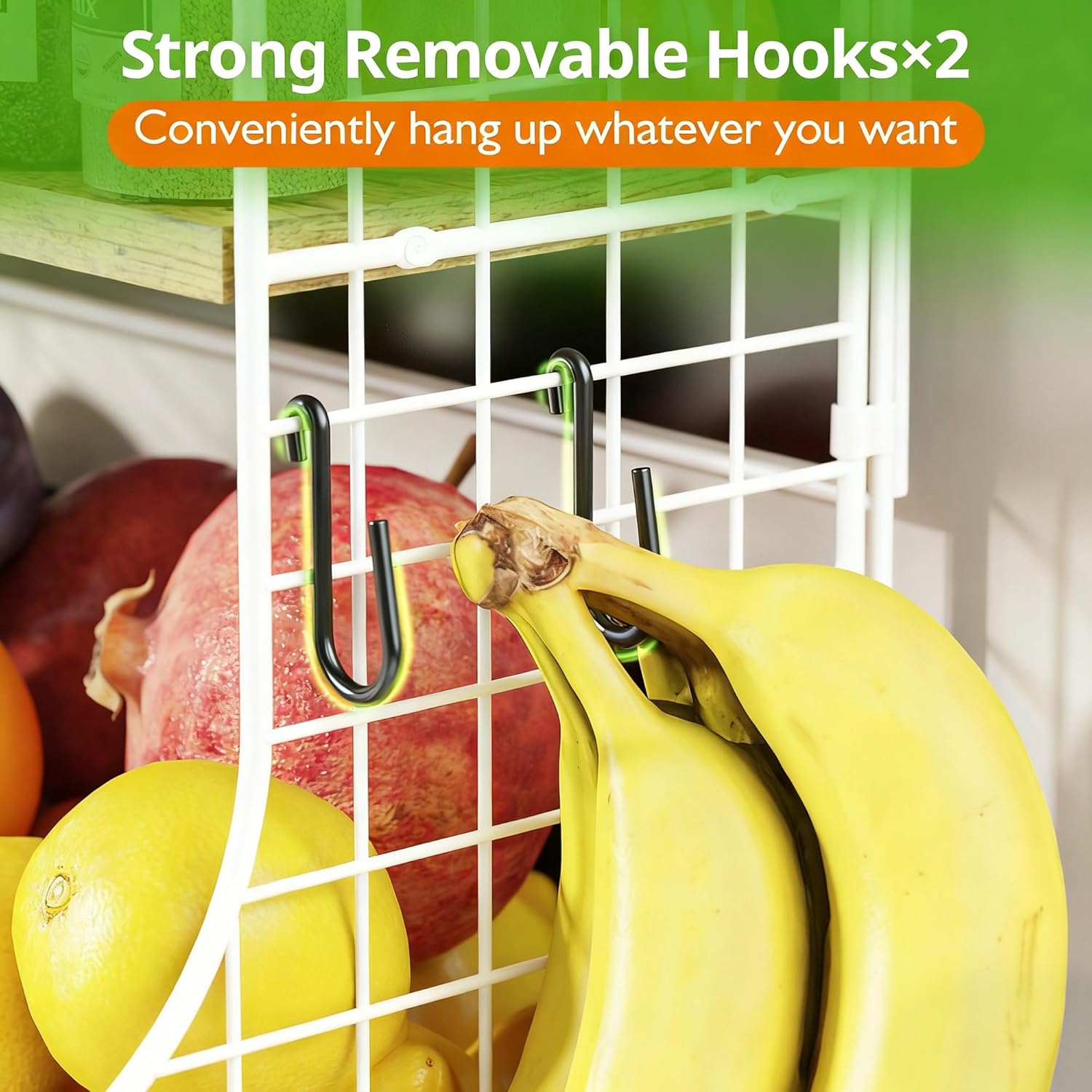 Magnetic Shelf for Fridge with Wood Lid, Fruit Potato and Onion Storage Bins, Pantry Organizers and