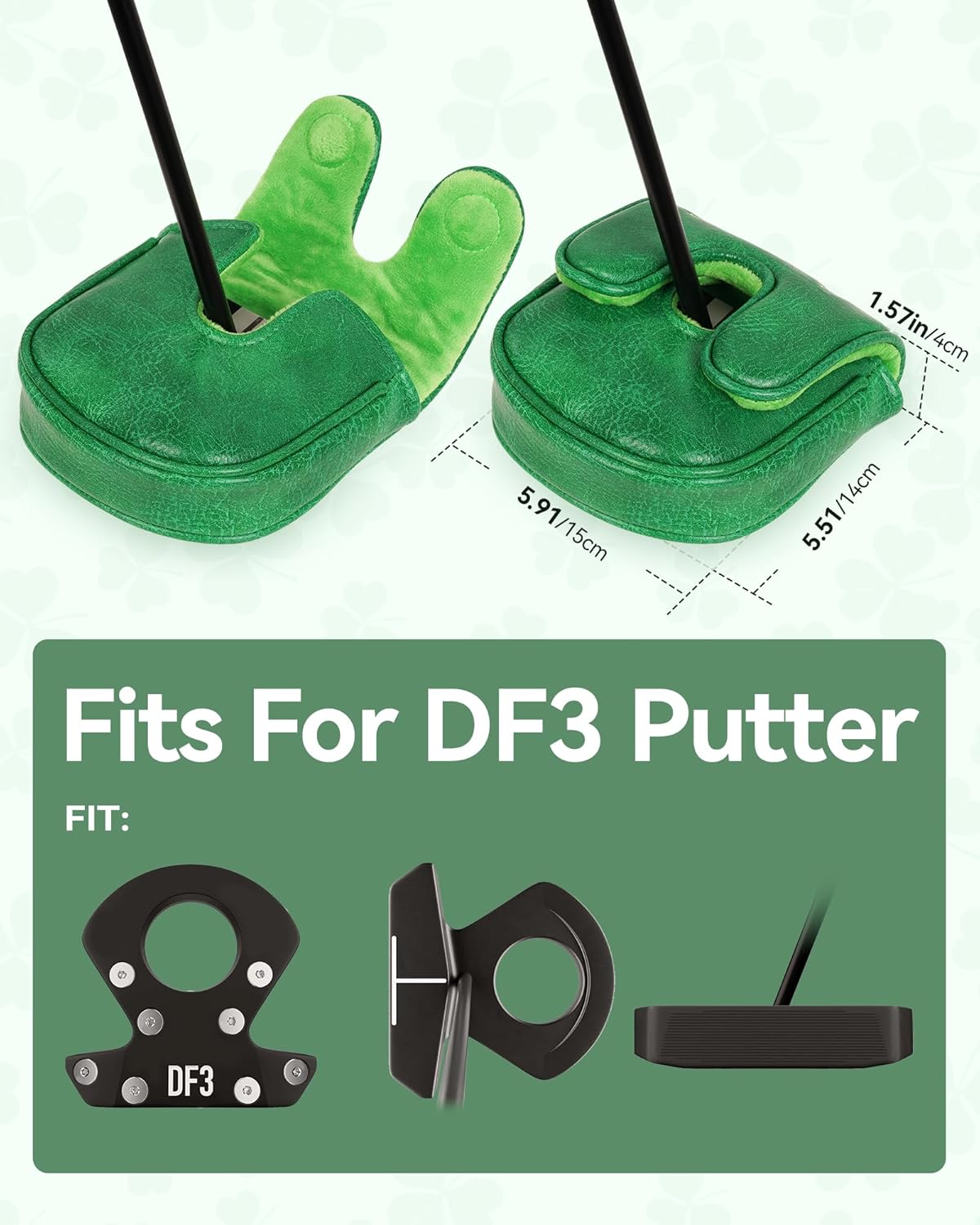 Golf Headcovers Golf Club Head Covers Four Leaf Clover Good Luck Charm - Clover Style Premium