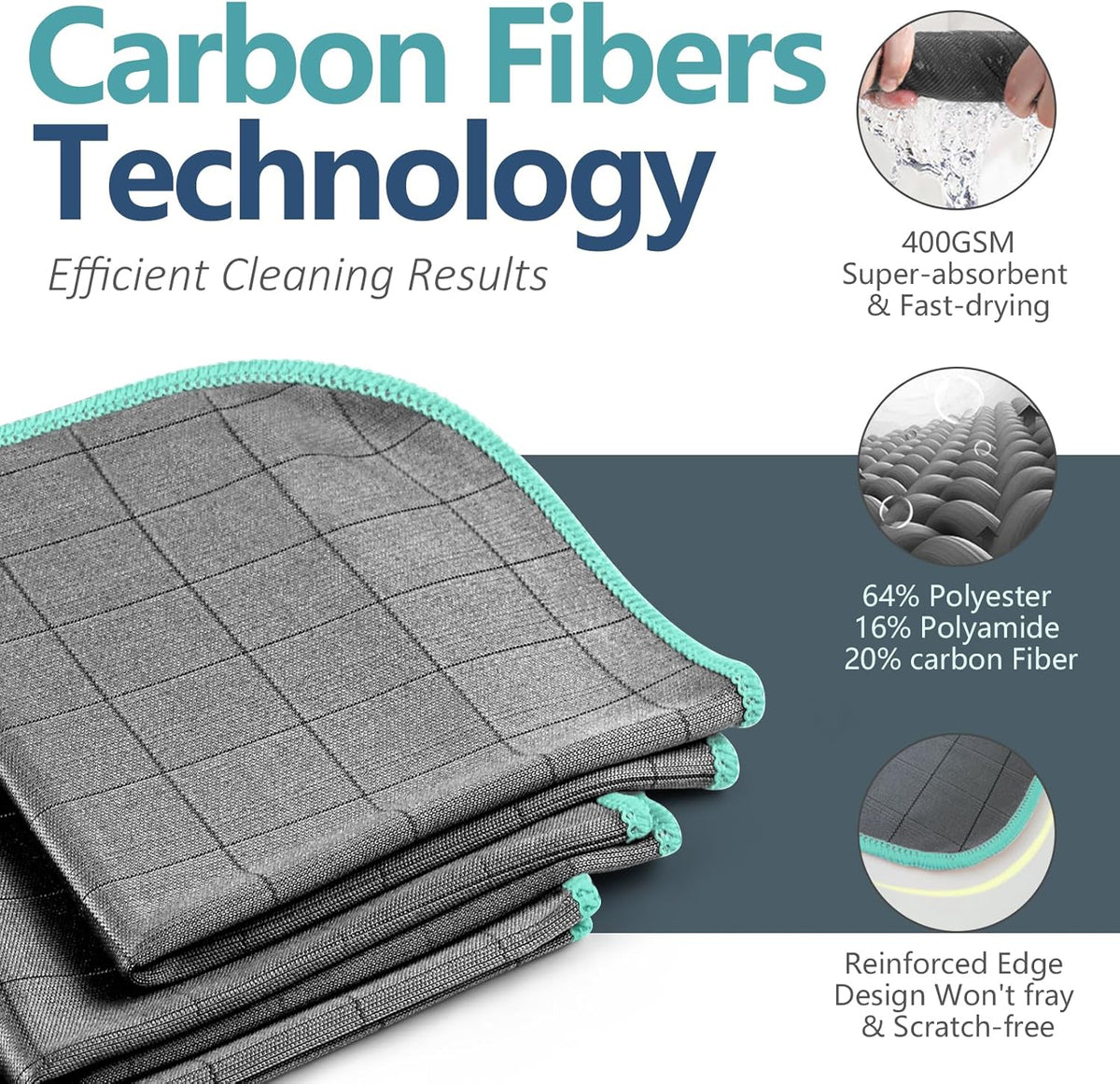 Airlab Microfiber Cleaning Cloth for Glass Cleaner Window Polishing Car Auto Detailing Lint Free