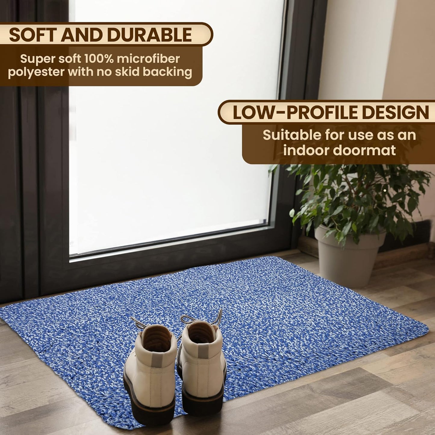 Premium Microfiber Indoor Door Mat – 36"x72" Washable Entry Mat, Non-Slip, Waterproof Backing