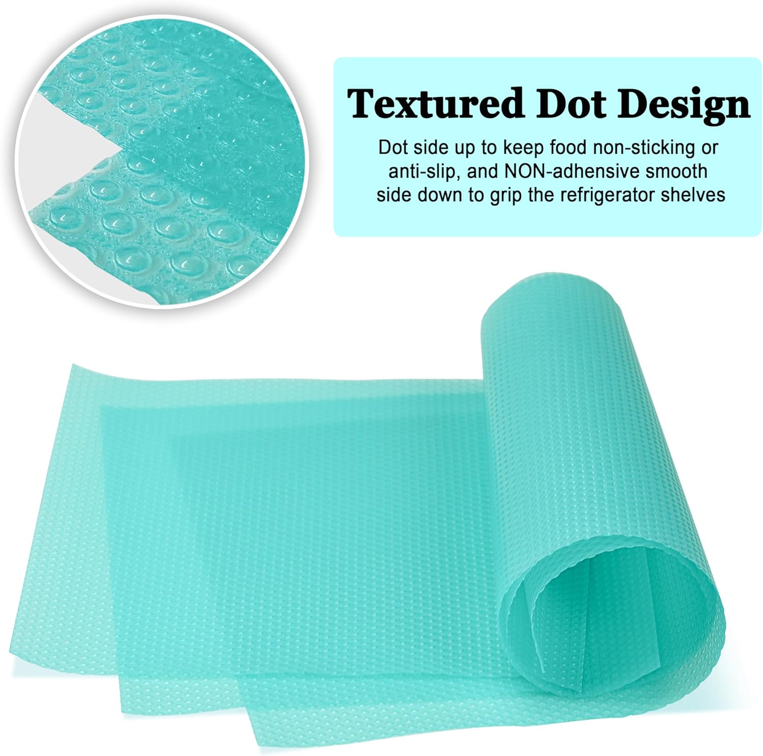 BOPART 12Pcs Refrigerator Liners Washable Fridge Shelf Liners Mats for Freezer Glass Shelves