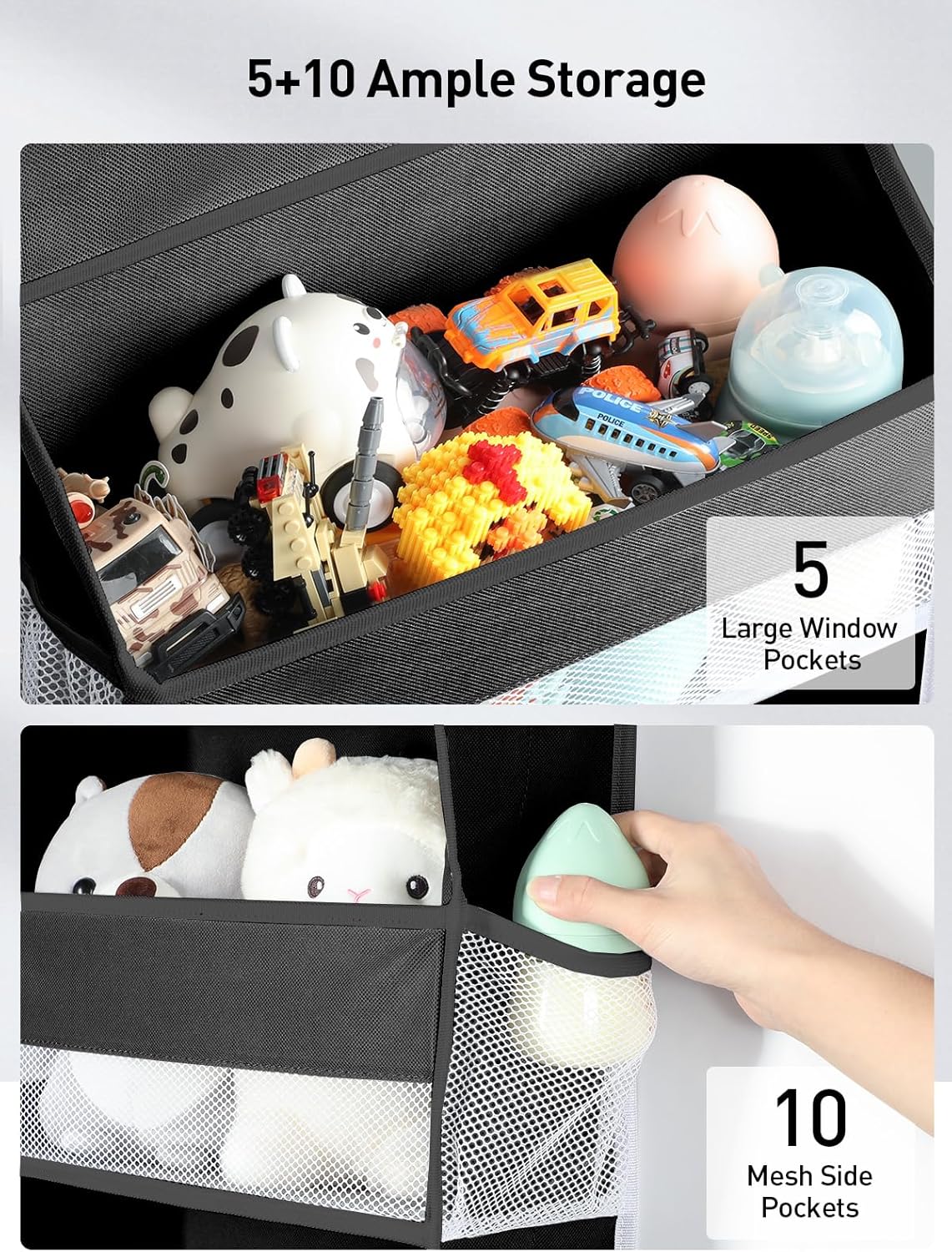 Yecaye 1 Pc Over the Door Organizer with 5 Bins 10 Side Pockets, 44lbs Load Hanging Bathroom and