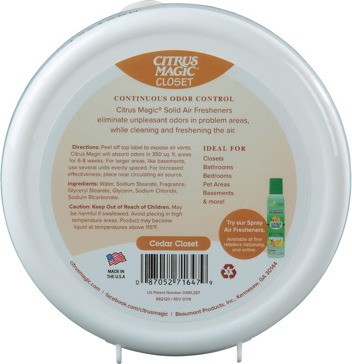 CitrusMagic Citrus Magic Odor Absorbing Solid Air Freshener for Closets, 8-Ounce – view 2
