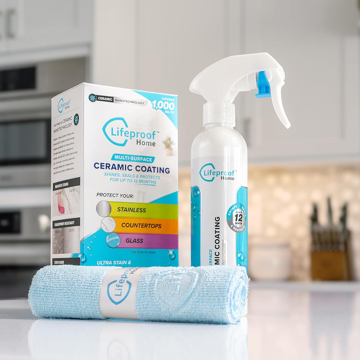 Lifeproof 2-Pack Ceramic Coating Spray Kit - Shine, Seal & Protect Kitchen & Bath Surfaces, Repels