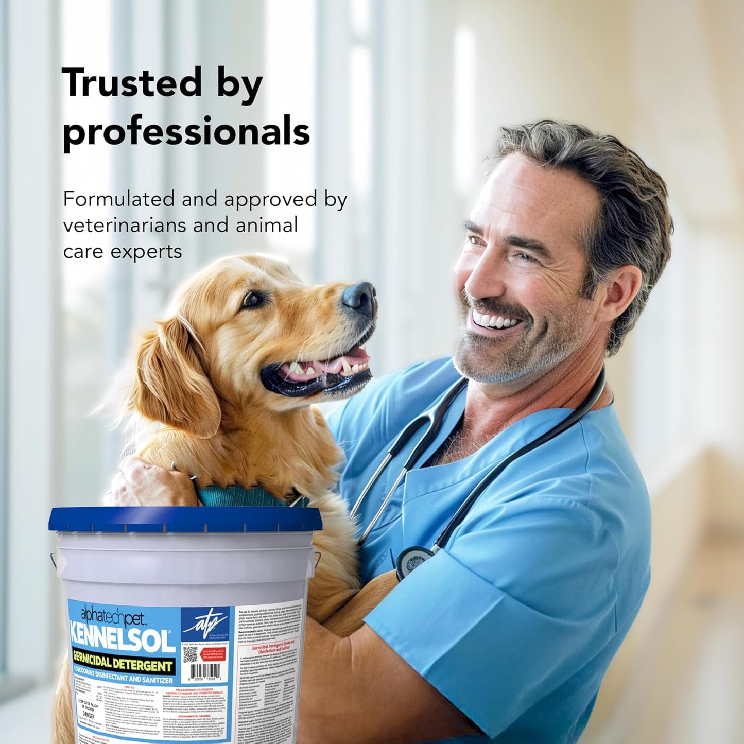 ATP KennelSol 1-Step Kennel Cleaner - 5 Gallons Liquid Disinfectant, Effective Against Bacteria and