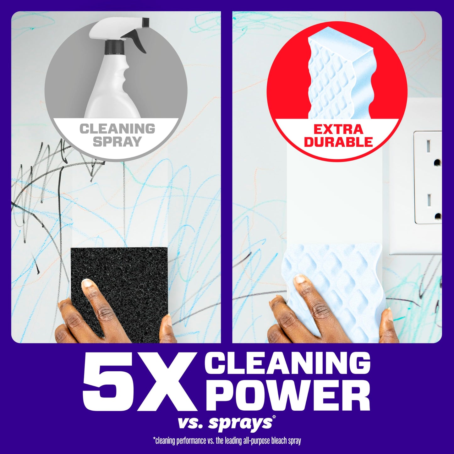 Mr. Clean Magic Eraser Sponge, All Purpose Cleaner, Cleaning Scrubber, Wall, Sneaker, Kitchen