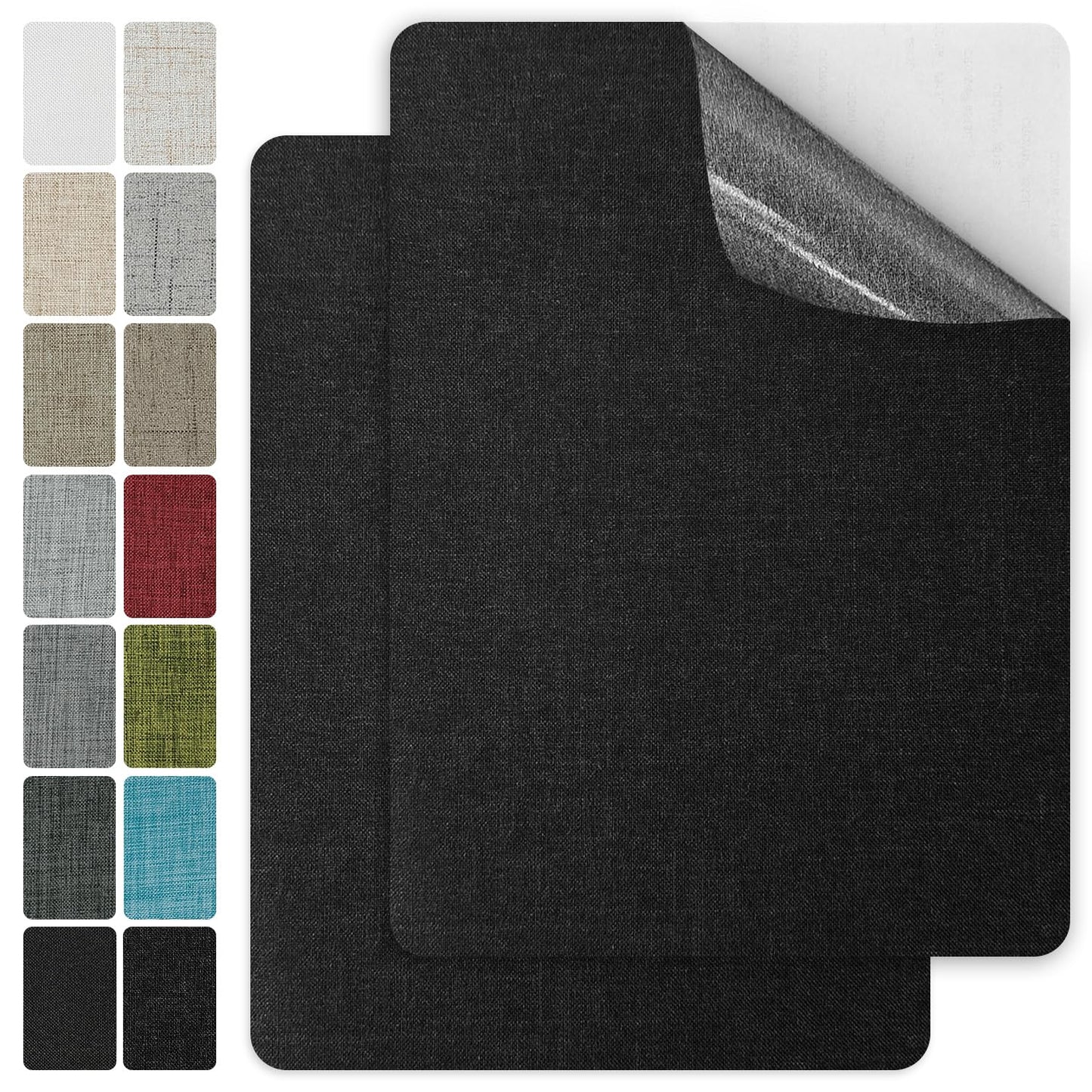 J.CARP 2Pcs Linen Repair Patches, Large Self-Adhesive Fabric Patch for Sofas, Couch, Furniture, Car