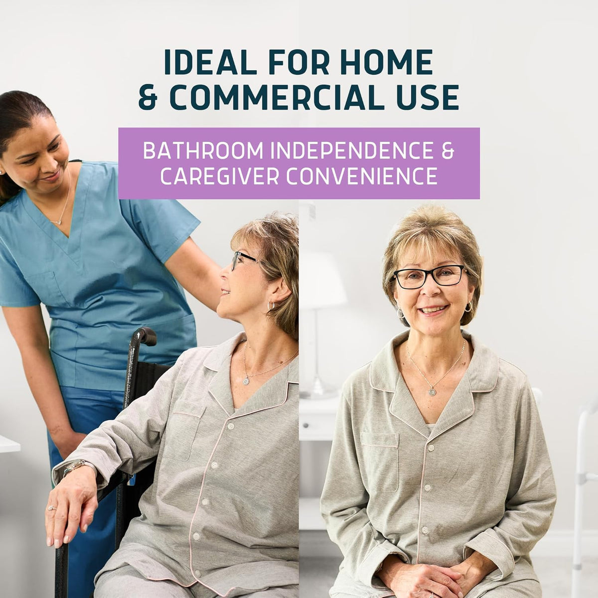 Lunderg Commode Liners with Absorbent Pads - Lavender Scent Medical Grade 50 Count Universal Fit