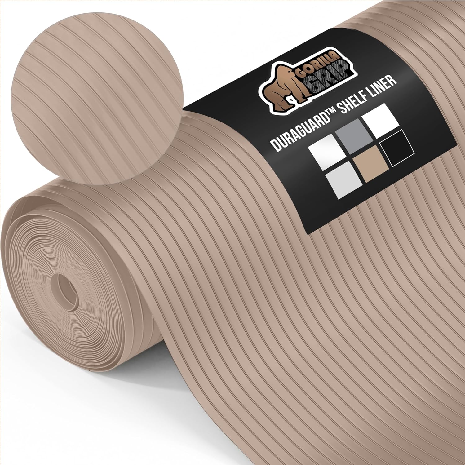 GORILLA GRIP DuraGuard Shelf Liner, Non-Adhesive Cabinet Liners for Kitchen Drawers, Shelves