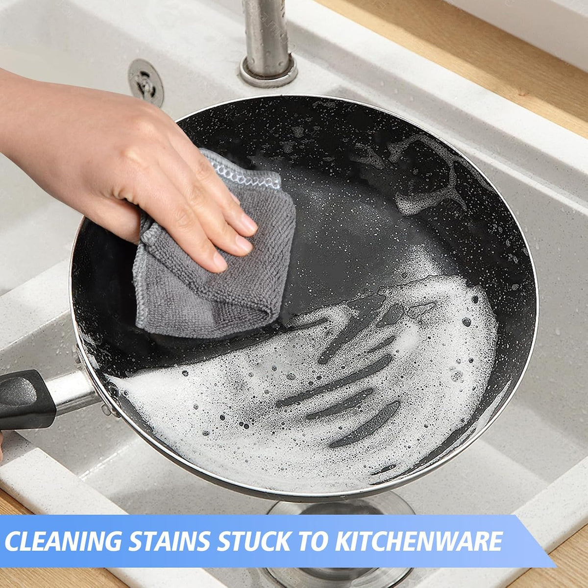 KinHwa Kitchen Washcloths for Dishes Absorbent Microfiber Dish Cloths Quick Dry Dish Rags with Poly