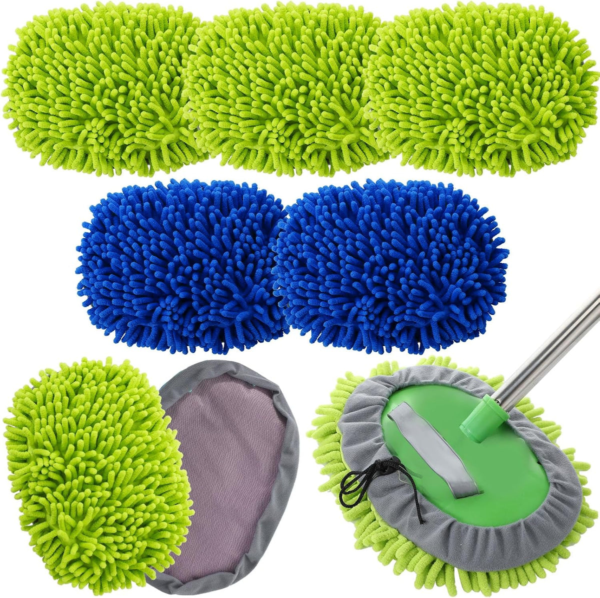 Layhit 5 Pcs Car Wash Mitt Set, Brush Not Included, Microfiber Mitt Cleaning Car Truck Washing