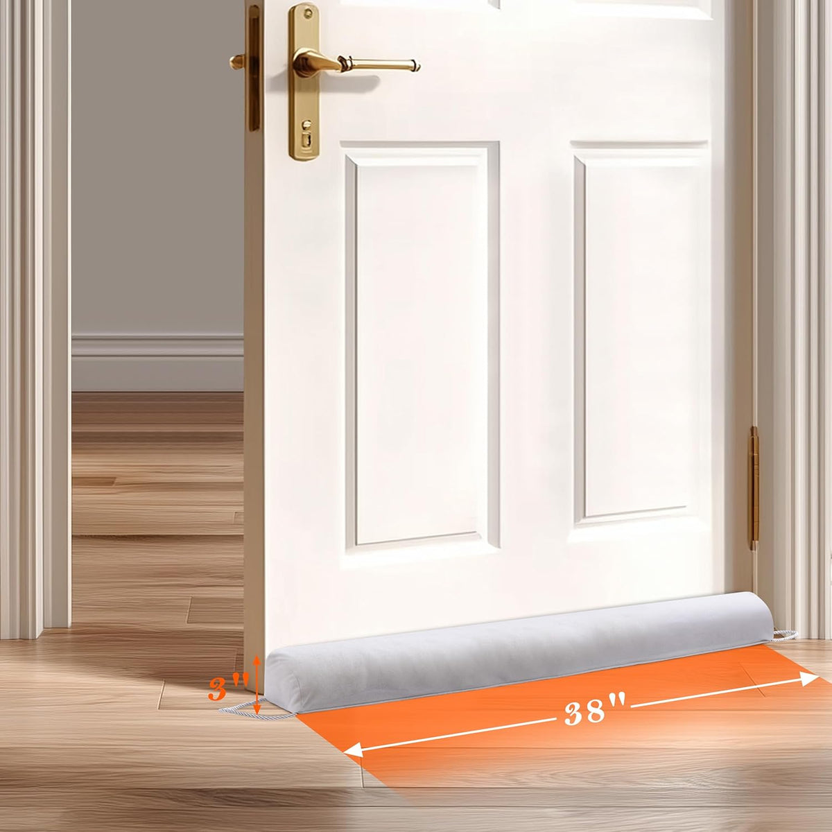 Sunolga 38" Door Draft Stopper Blocks Hot and Cold Air with Removable Washable Cover for Gaps Up to