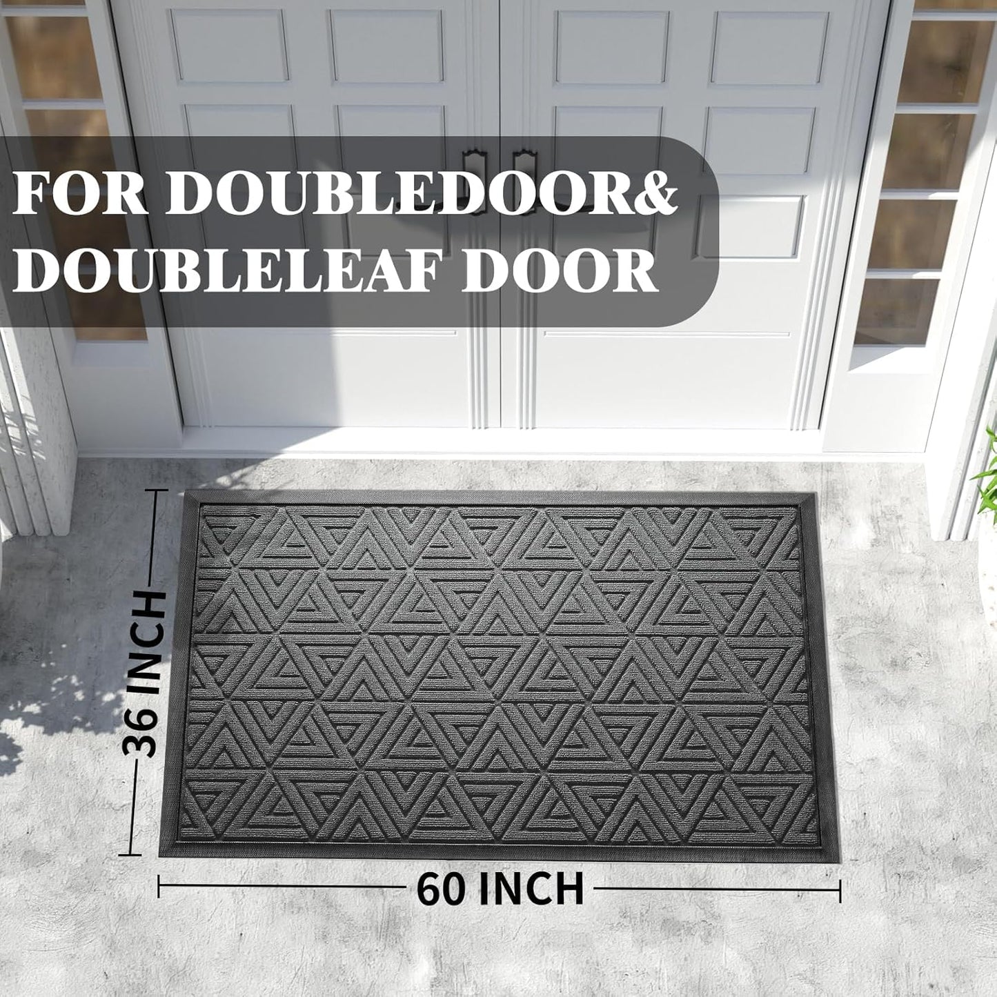 Yimobra Extra Large Door Mat 60x32, All-Weather Waterproof Non-Slip Welcome Matt Outdoor, Heavy