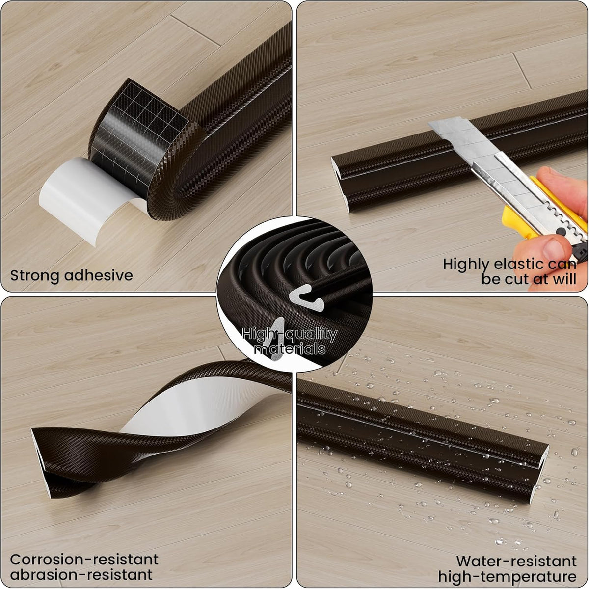 V Shape Foam Weather Stripping Door Frame Seal Strip 19.7FT Brown, Draft Stopper, Insulation