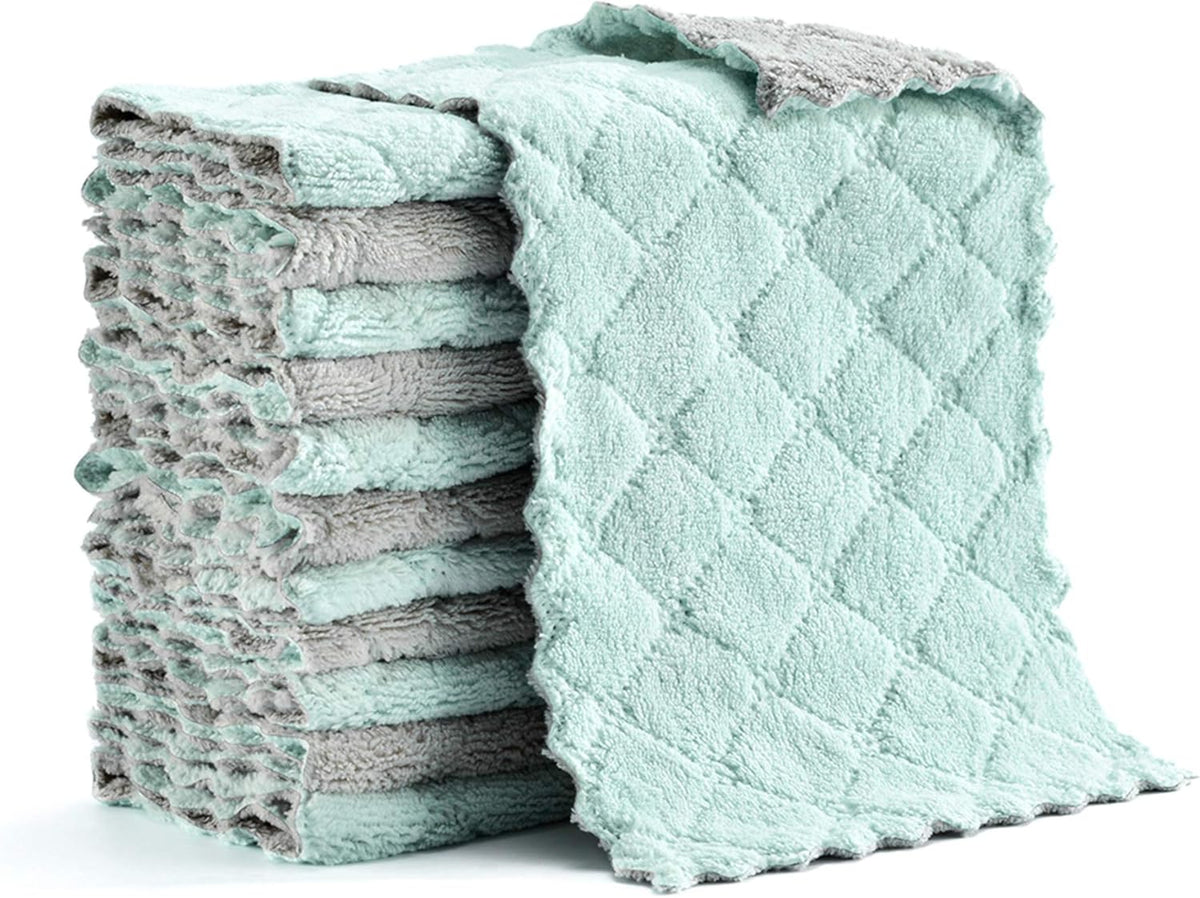 Hypermotion Microfiber Cleaning Cloth, Kitchen Towels, Double-Sided Microfiber Towel Lint Free